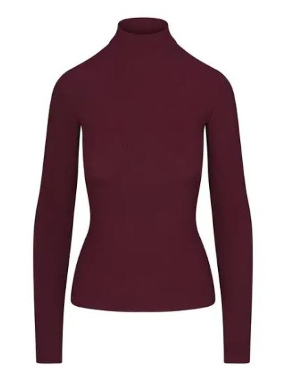 NWOT SKIMS SOFT LOUNGE MOCK NECK LONG SLEEVE TOP | BORDEAUX × 1 BORDEAUX / XS - Picture 2 of 8